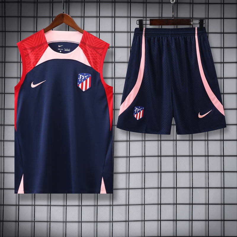 Kit Treino Atlético de Madrid 23/24 Nike - Vermelho com Azul